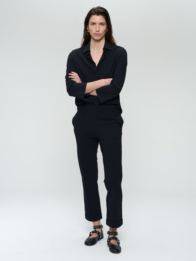 Jane Lushka Iva Strech Technical Jersey Blouse Black