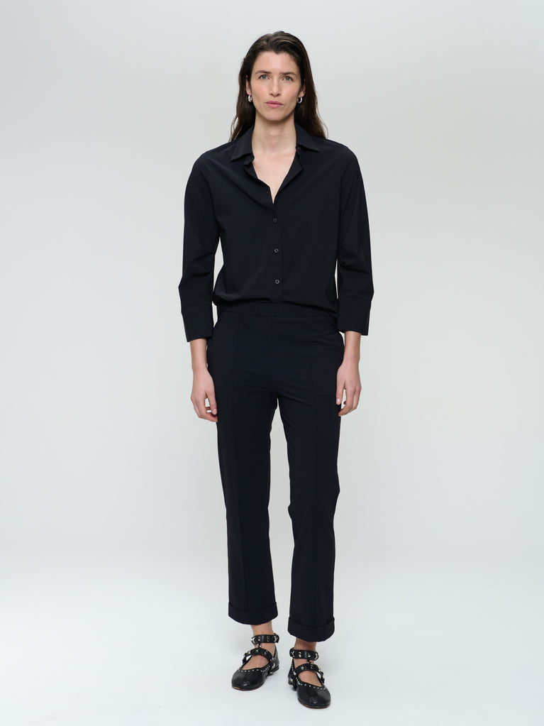 jane lushka Iva strech technical jersey blouse Black