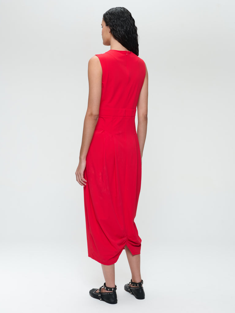Jane Lushka Jackie Structure Technical Jersey Dress Red