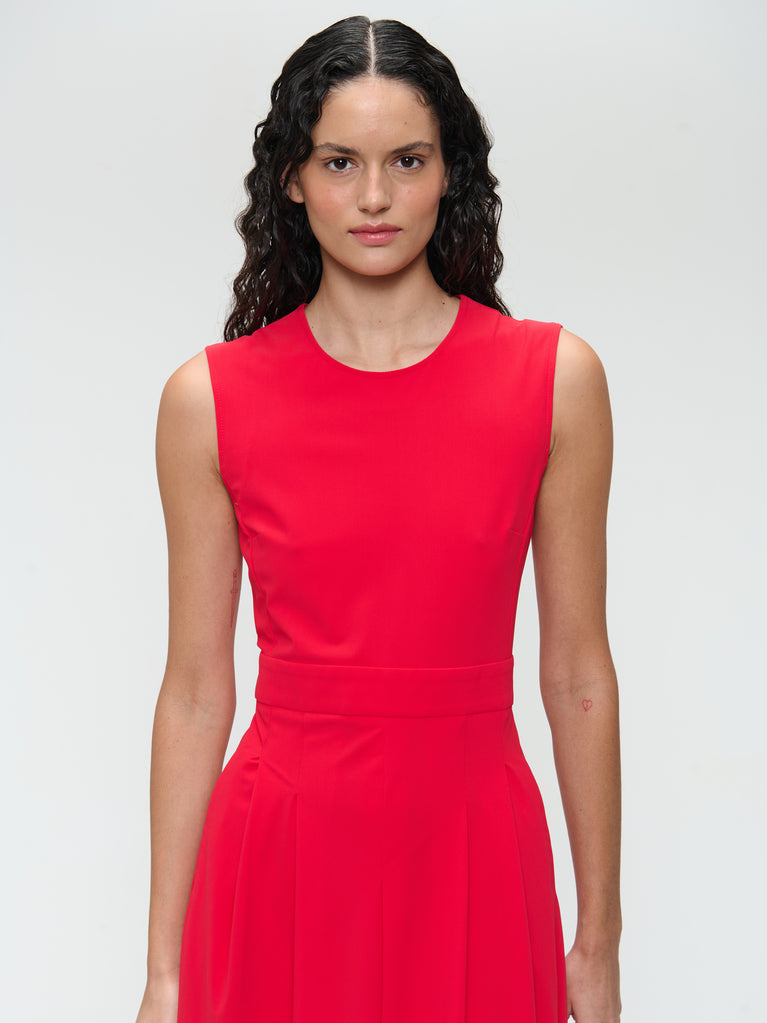 Jane Lushka Jackie Structure Technical Jersey Dress Red