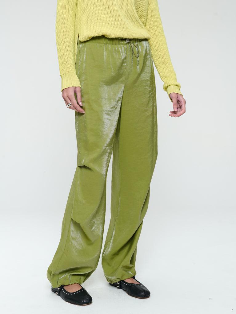 Jane Lushka AvalonN Shiny Viscose Pants Lime