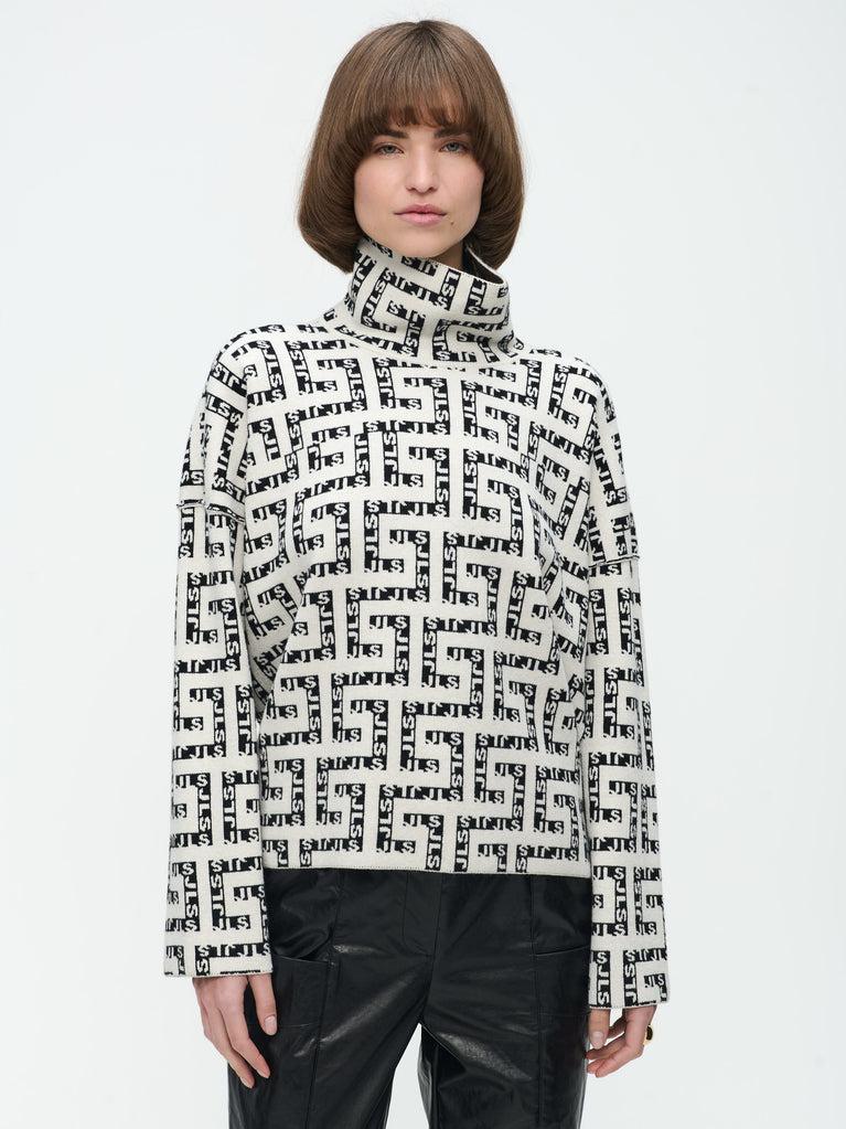 Jane Lushka Baker Studio Pullover White Black
