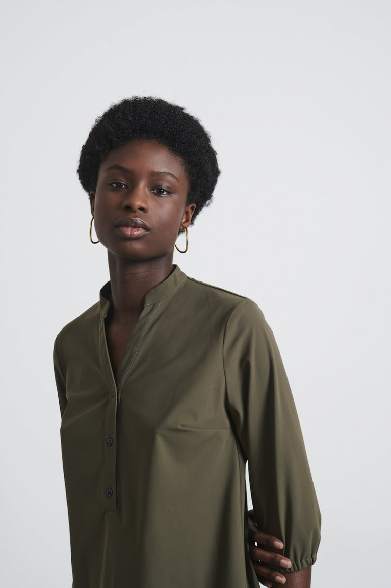 Jane Lushka Blouse Bella Technical Jersey Army