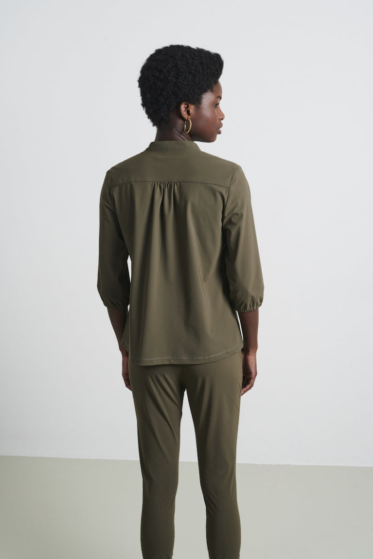 Jane Lushka Blouse Bella Technical Jersey Army