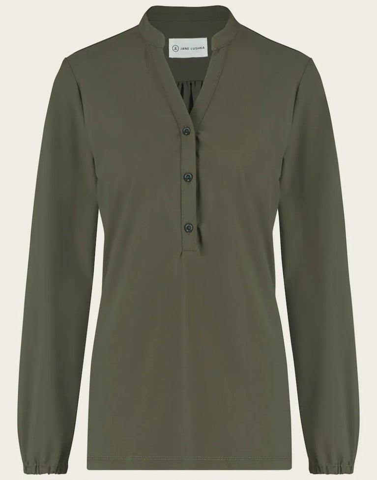 jane lushka Blouse Bella Technical Jersey Army