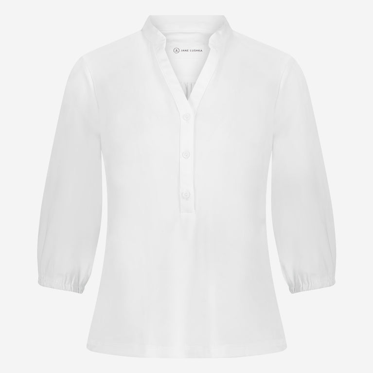 jane lushka Blouse Bella Technical Jersey White