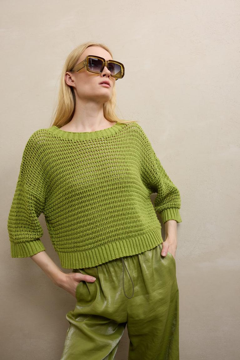 Jane Lushka Cotton Fibers Pullover 25019 Green