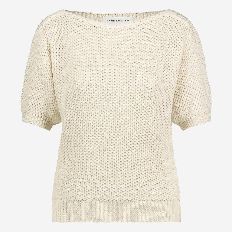 Jane Lushka Cotton Knit Top 9079 Off White