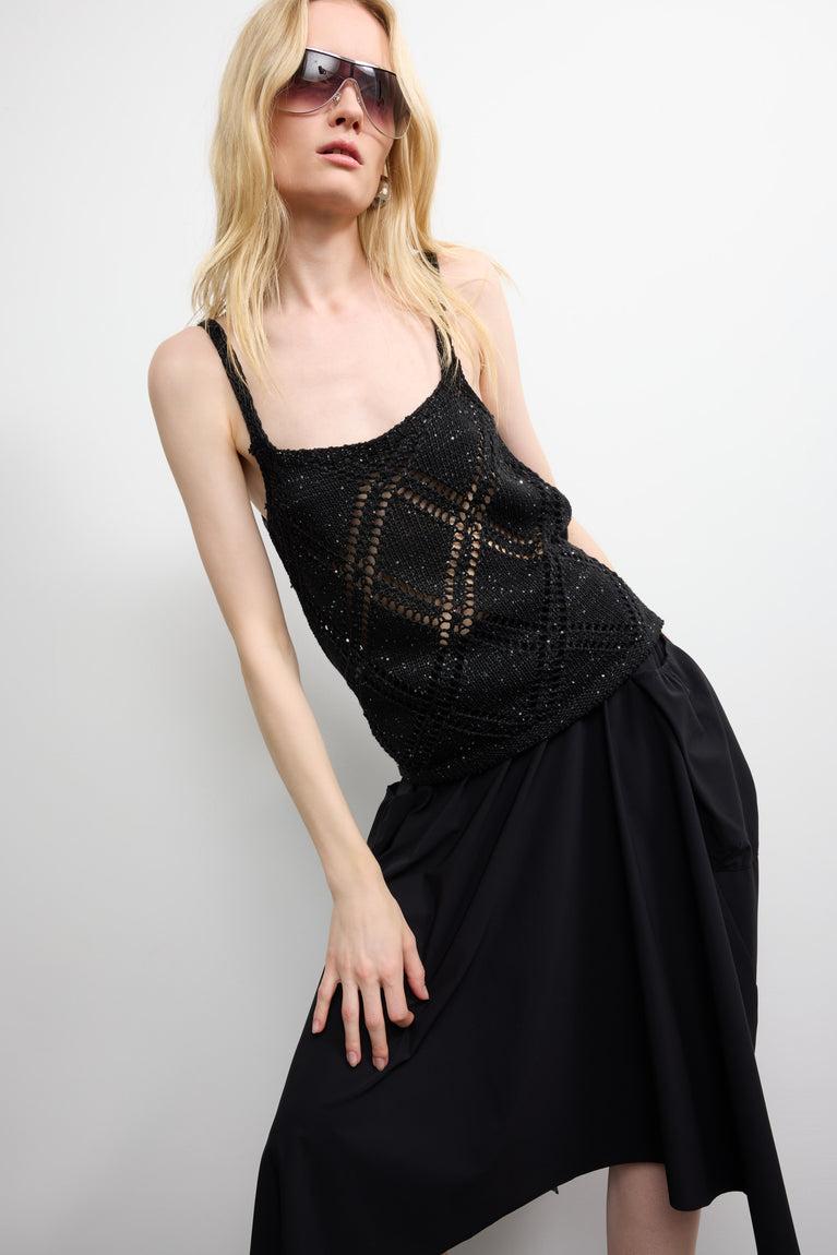 jane lushka Cotton summer top 9064 Black