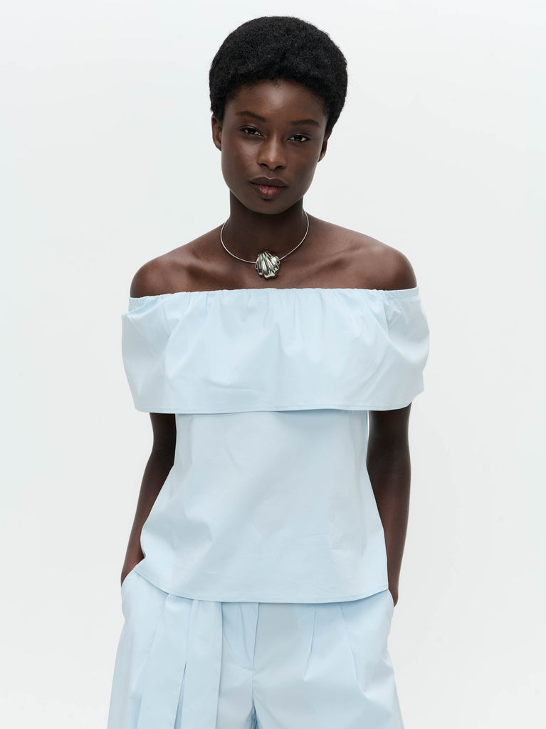Jane Lushka Diane Cotton Mix Top Light Blue