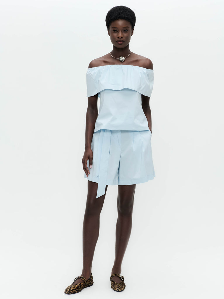 jane lushka Diane cotton mix top Light Blue