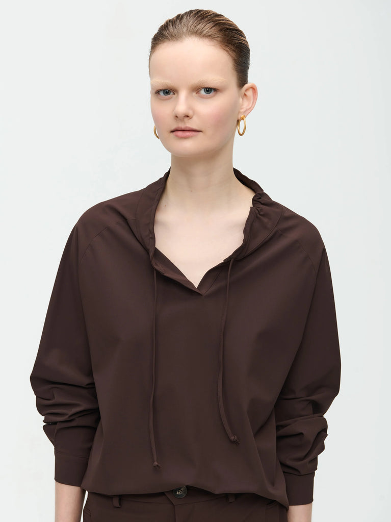 Jane Lushka Dora Top Technical Jersey Dark Brown