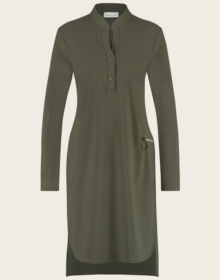 Jane Lushka Dress Eva Technical Jersey Army