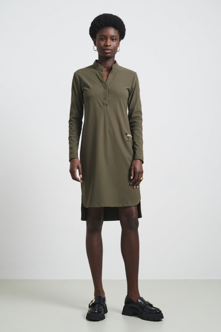 jane lushka Dress Eva Technical Jersey Army