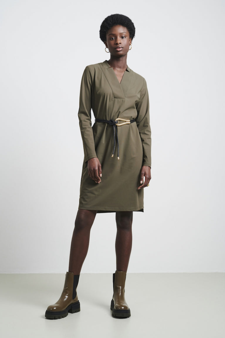 jane lushka Dress Kelly Technical Jersey Army