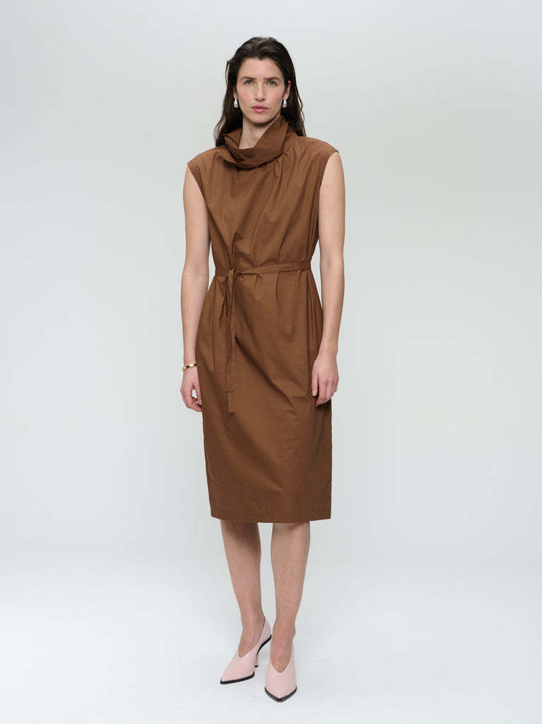 jane lushka Dress poplin cotton blend Brown