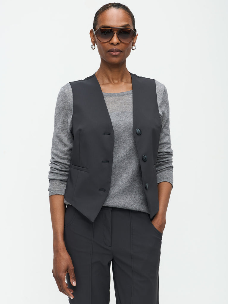 Jane Lushka Erik Vest Technical Jersey Dark Grey