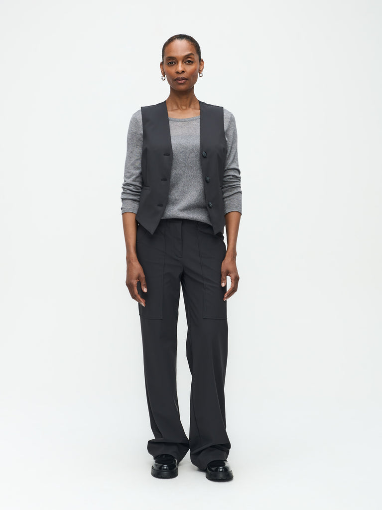 jane lushka Erik Vest Technical Jersey Dark Grey