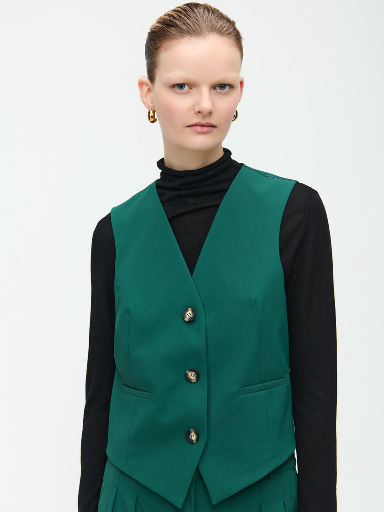 Jane Lushka Erik Vest Technical Jersey Green