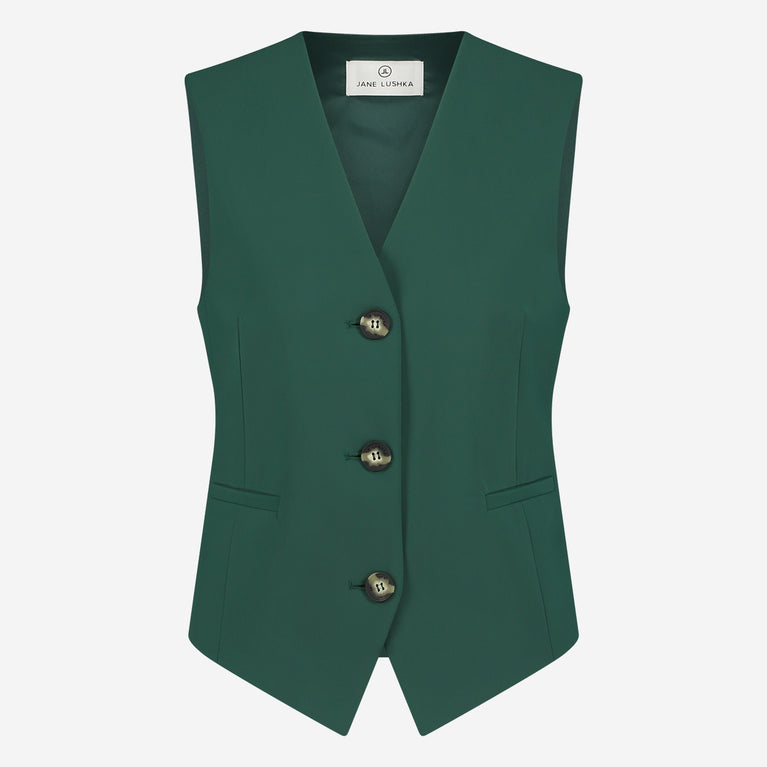 Jane Lushka Erik Vest Technical Jersey Green