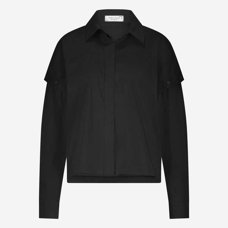 jane lushka Faro cotton poplin blouse Black