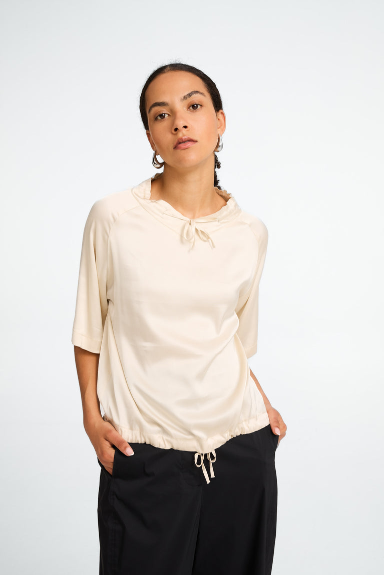 Jane Lushka Gia Strech Viscose Top Ecru