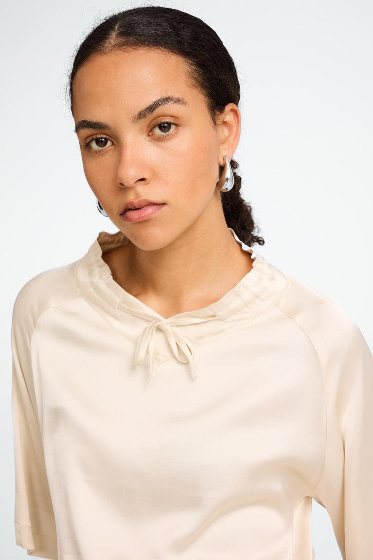 Jane Lushka Gia Strech Viscose Top Ecru