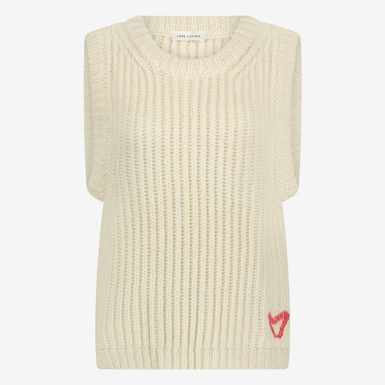 Jane Lushka Hand Made Vest 2206A1 Off White