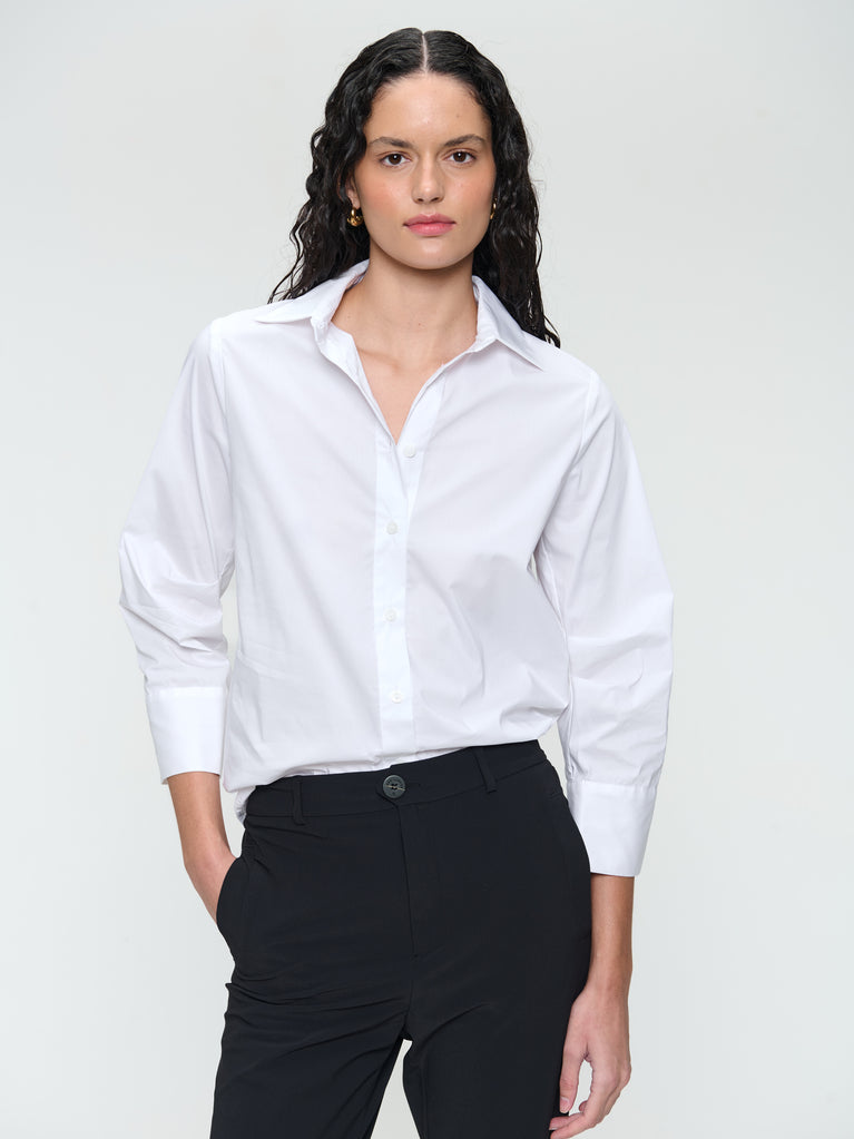 Jane Lushka Iva Cotton Poplin Blouse White