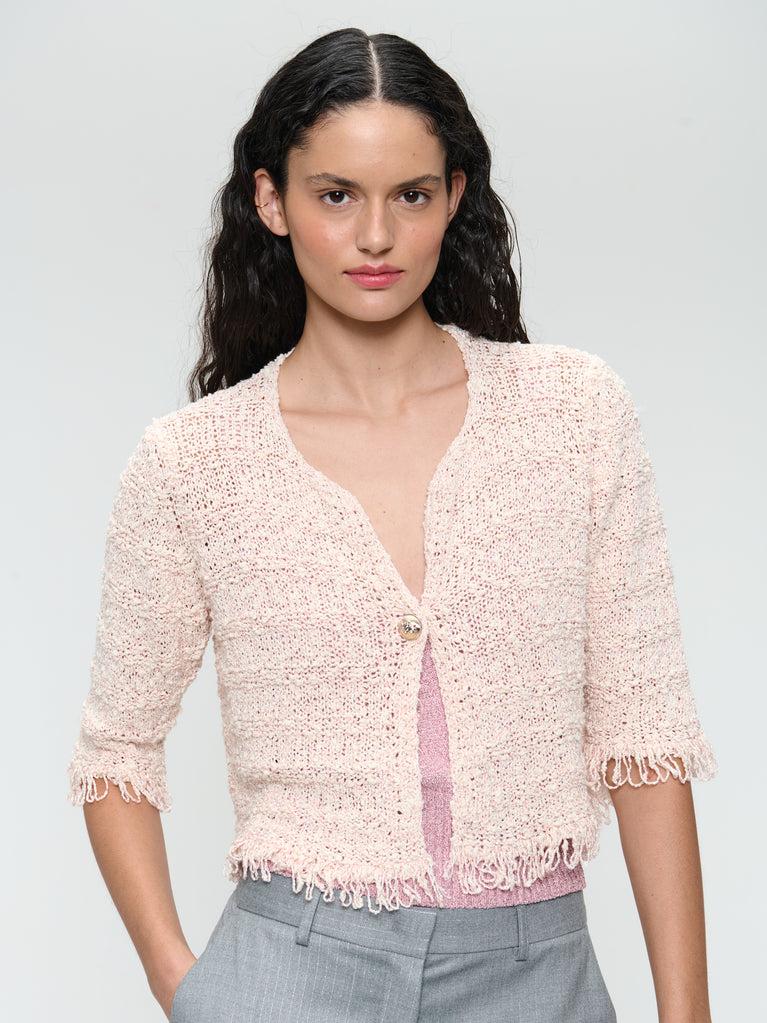 Jane Lushka Jacard Cotton Knited Blazer 9025S Rose