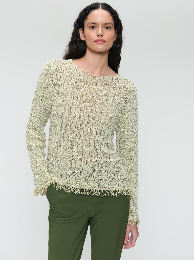 Jane Lushka Jackard Cotton Pullover 9060 Green
