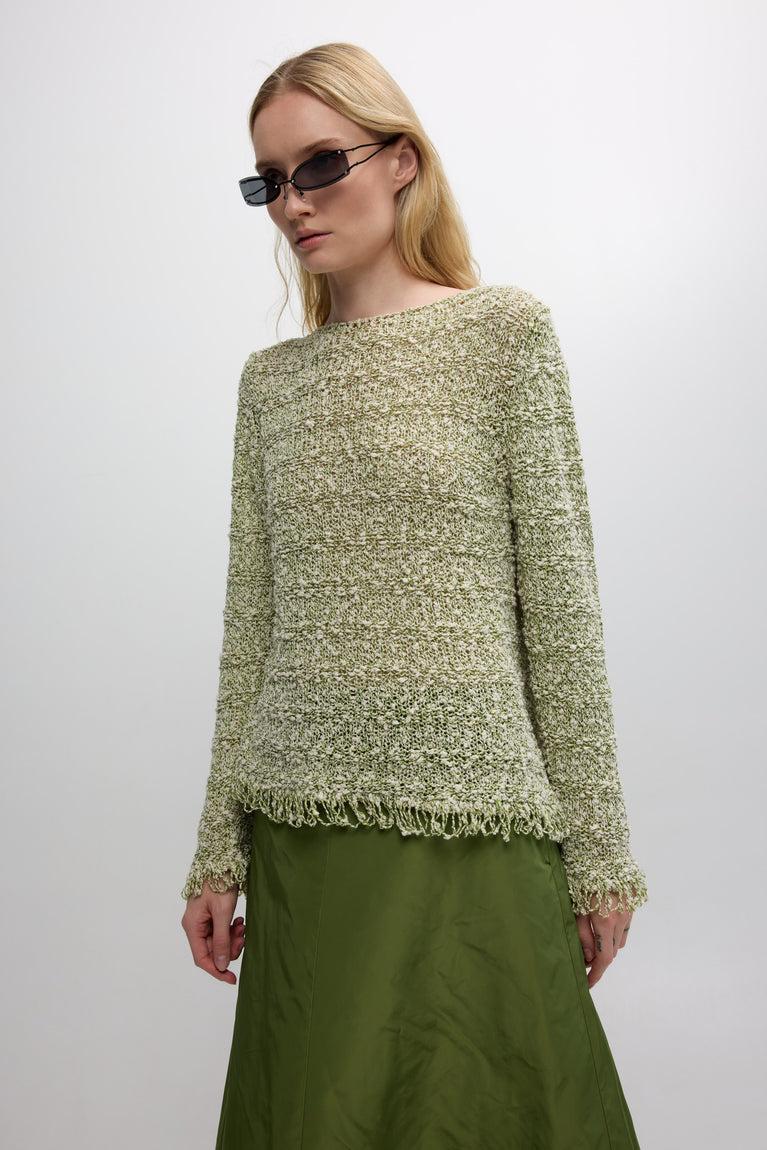 Jane Lushka Jackard Cotton Pullover 9060 Green