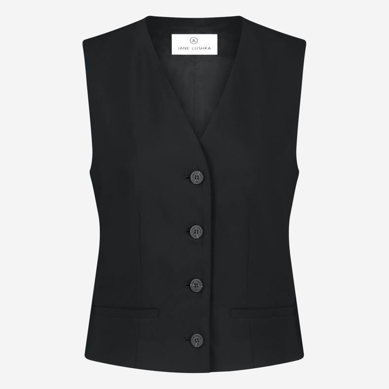 Jane Lushka Kay Strech Technical Jersey Vest Black