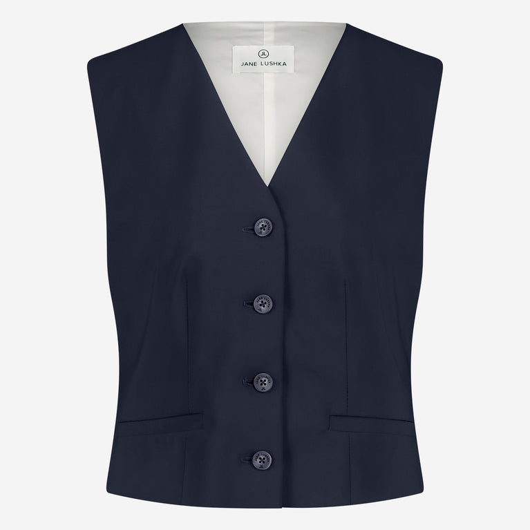 Jane Lushka Kay Strech Technical Jersey Vest Blue