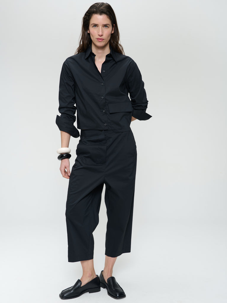 jane lushka Kerry cotton poplin blouse Black