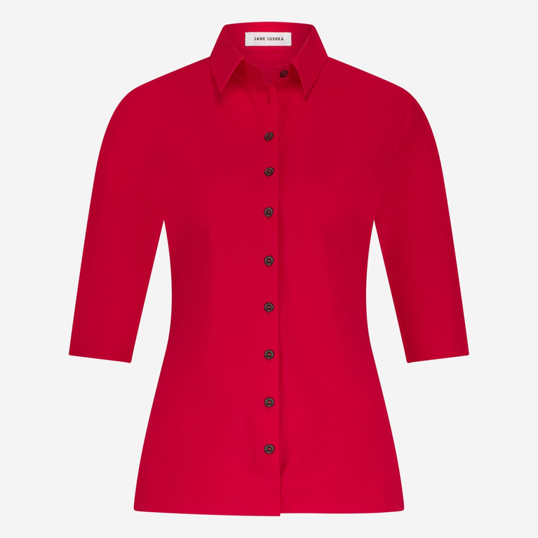 jane lushka Kikkie Blouse Technical Jersey Red