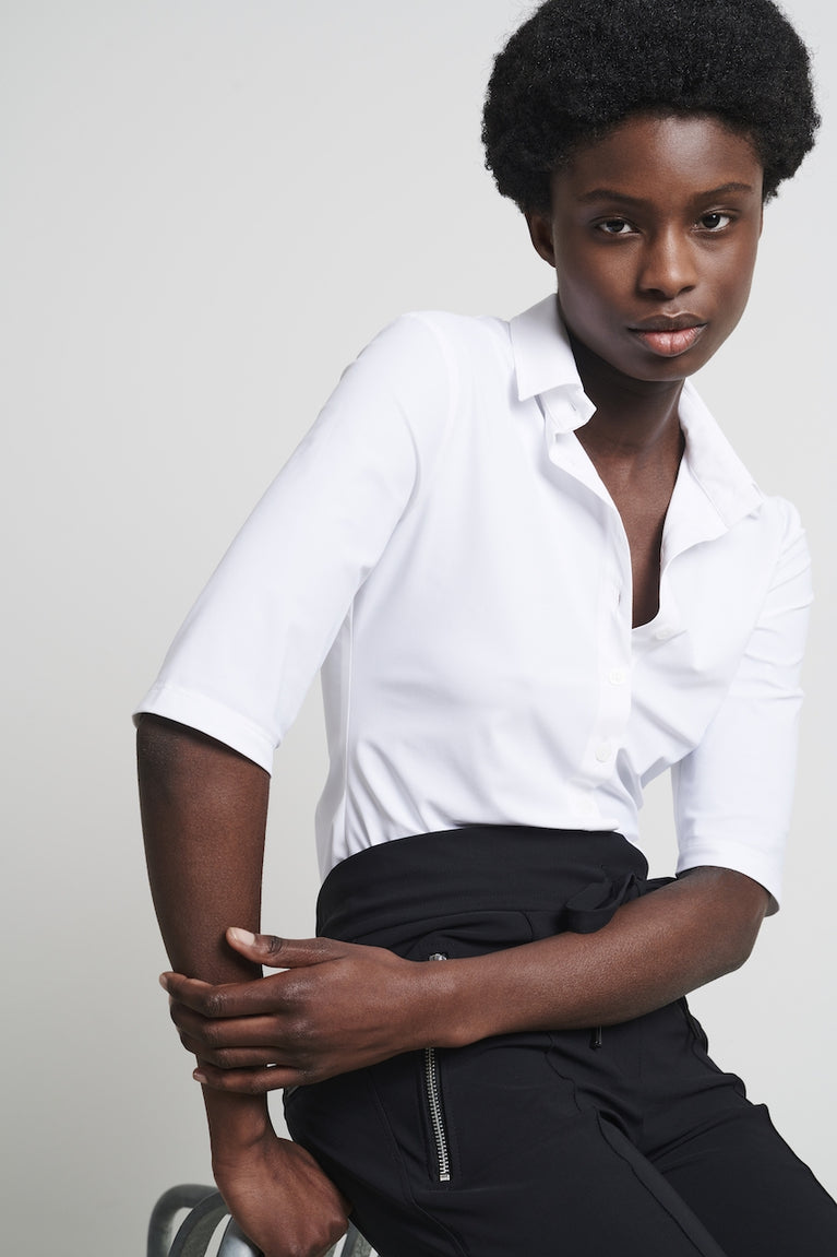 Jane Lushka Kikkie Blouse Technical Jersey White