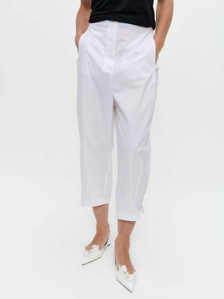 Jane Lushka Kober Cotton Poplin Pants White