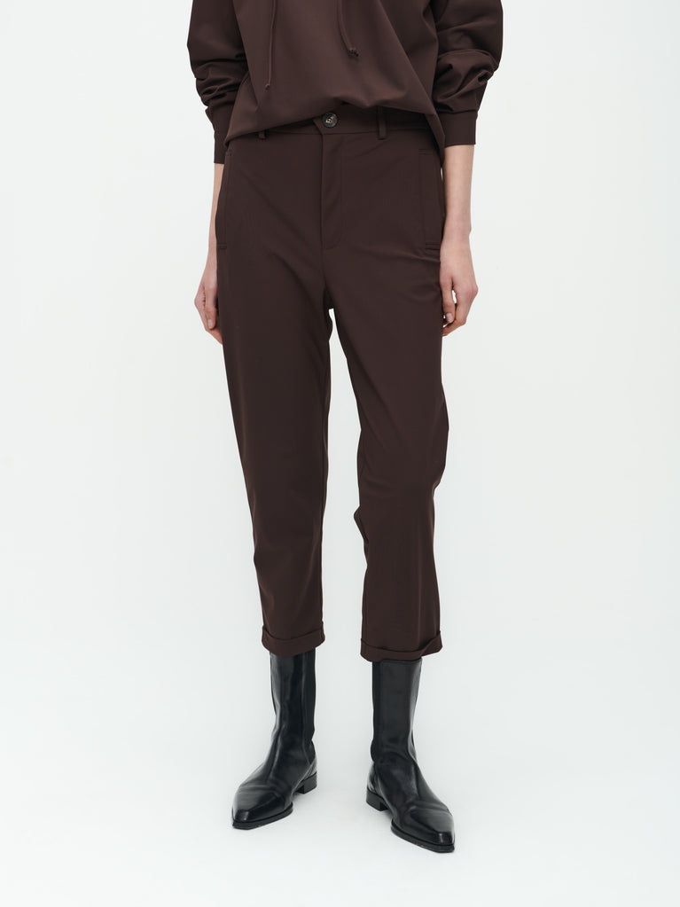 Jane Lushka Lena Pants Technical Jersey Dark Brown