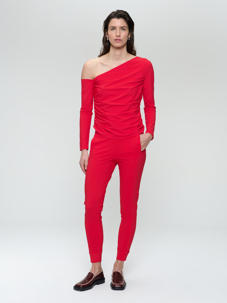 jane lushka Lidia strech technical jersey top Red