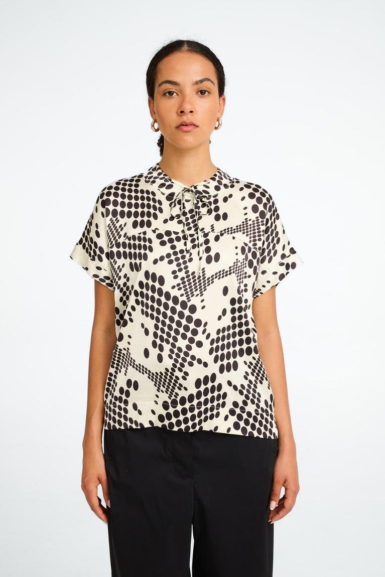 Jane Lushka Lucca Printed Strech Viscose Top White
