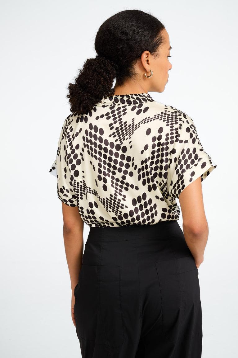 Jane Lushka Lucca Printed Strech Viscose Top White