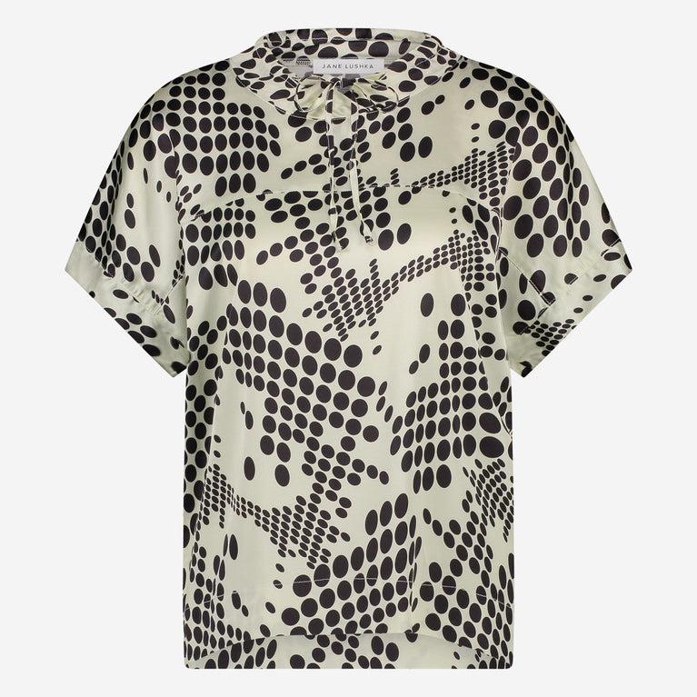 Jane Lushka Lucca Printed Strech Viscose Top White