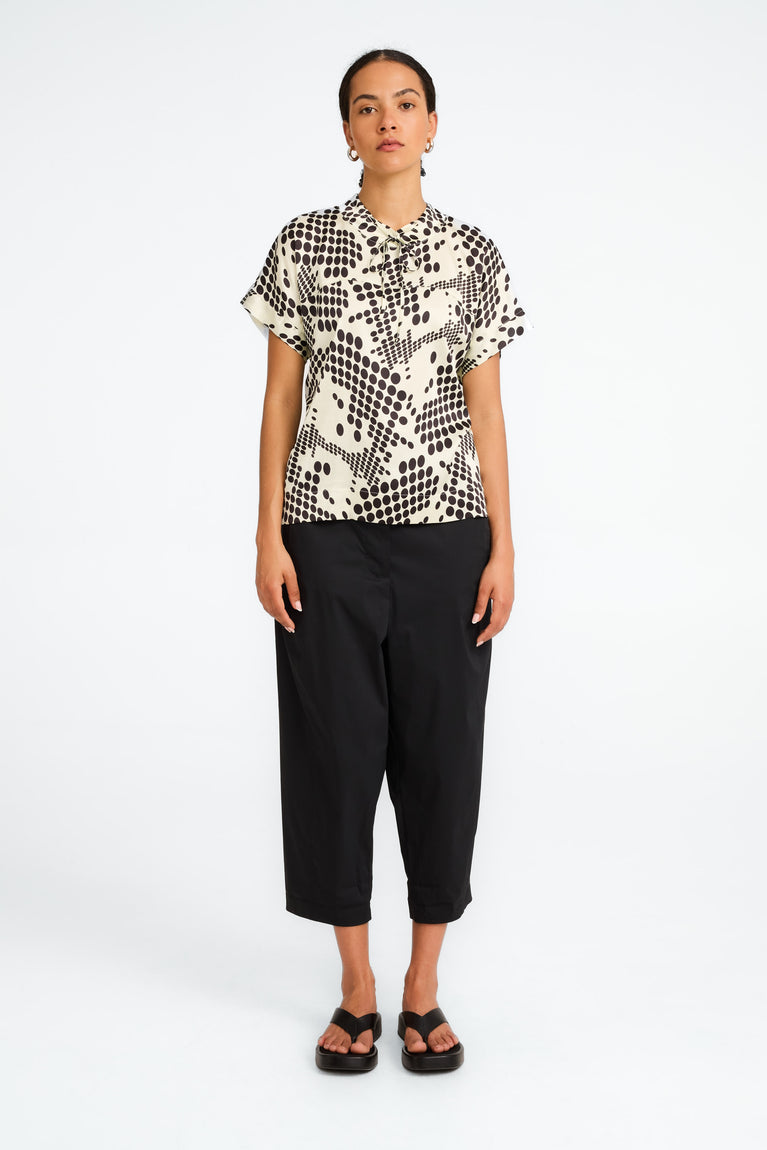 jane lushka Lucca printed strech viscose top White