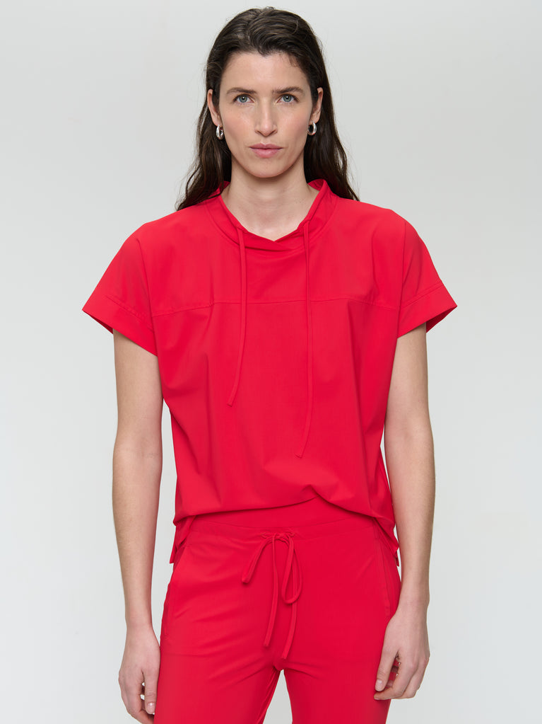 Jane Lushka Lucca Strech Technical Jersey Top Red