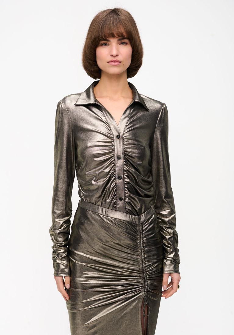 Jane Lushka Luisa Blouse Gold Shiny