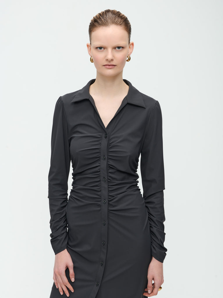 Jane Lushka Luisa Dress Technical Jersey Dark Grey