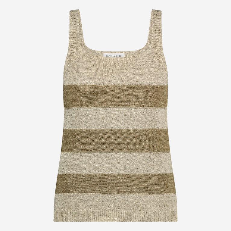 Jane Lushka Lurex Shiny Line Top 25053 Beige Gold