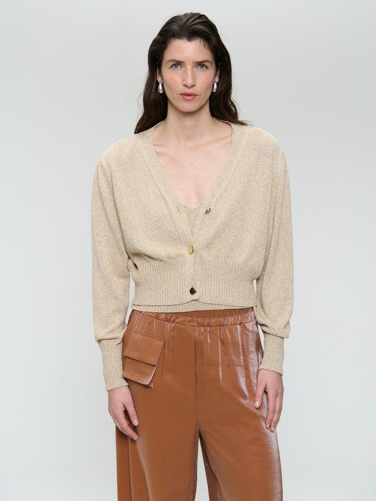 Jane Lushka Lurex Shiny Vest 25011 Gold