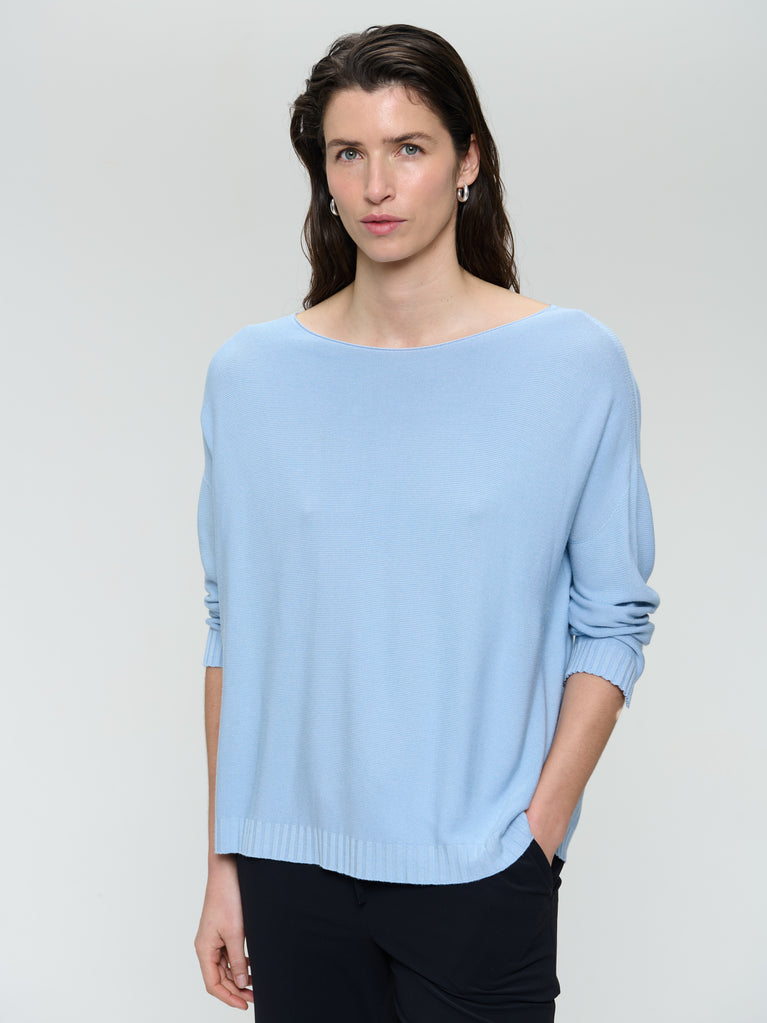 Jane Lushka M205 Seamless Cotton Pullover Azzurro